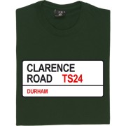 Hartelepool United: Clarence Road TS24 Road Sign T-Shirt