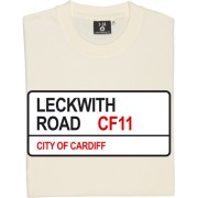 Cardiff City: Leckwith Road CF11 Road Sign T-Shirt