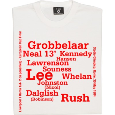 Liverpool 1984 European Cup Final Line Up