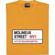 Wolverhampton Wanderers: Molineux Street WV1 Road Sign T-Shirt