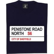 Sheffield Wednesday: Penistone Road North S6 Road Sign T-Shirt