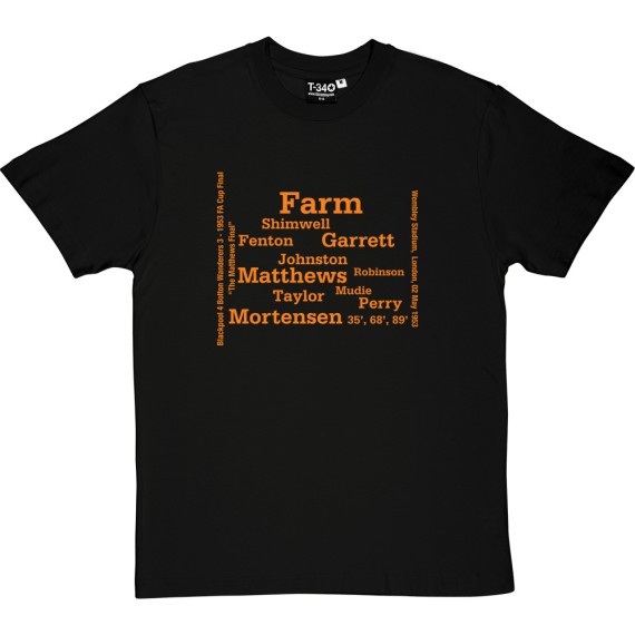 Blackpool 1953 FA Cup Final Line Up T-Shirt