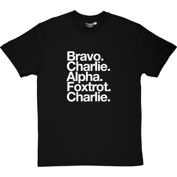 Bradford City AFC: Bravo Charlie Alpha Foxtrot Charlie T-Shirt