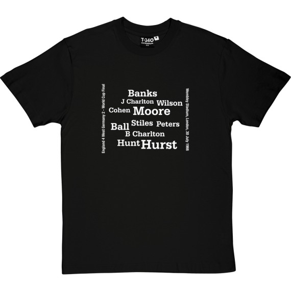 England 1966 World Cup Final Line-Up T-Shirt