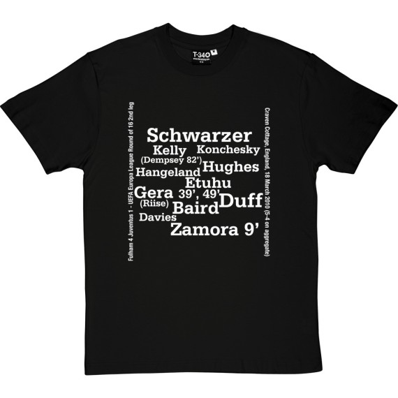 Fulham vs Juventus 2010 Line Up T-Shirt