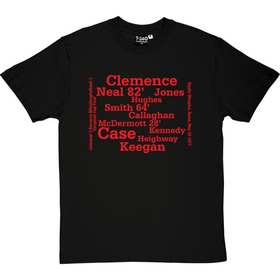 Liverpool 1977 European Cup Final Line Up T-Shirt
