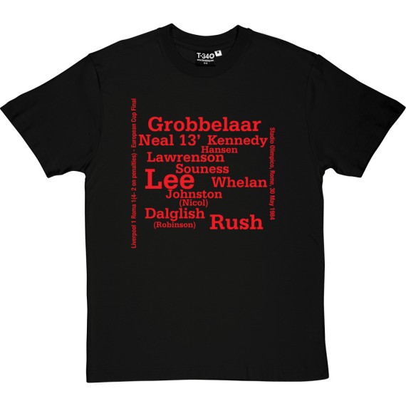 Liverpool 1984 European Cup Final Line Up T-Shirt