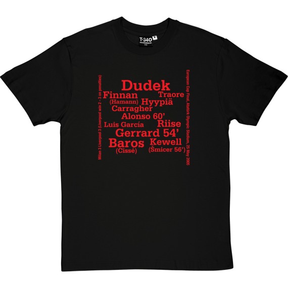 Liverpool 2005 European Cup Final Line Up T-Shirt