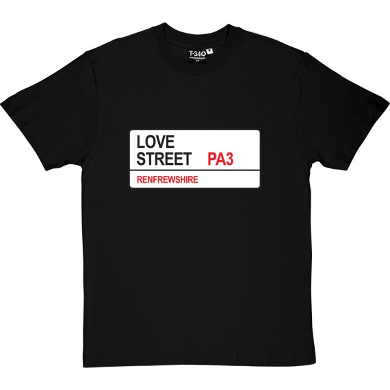 St. Mirren: Love Street PA3 Road Sign T-Shirt