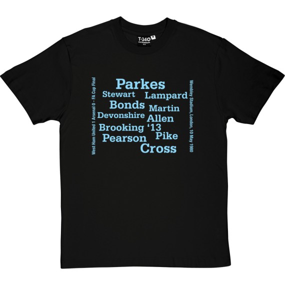 West Ham 1980 FA Cup Final Line Up T-Shirt